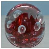 Vtg Joe St Clair Signed Red Controlled Bubble Art