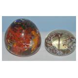 (2) Vtg Chinese Art Glass Firework Flowers Paper