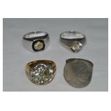 (6) Vtg Heavy Gold Electroplate & Buffalo Nickel