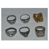 (6) Vtg Costume Jewelry Rings