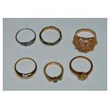 (6) Vtg Avon Costume Jewelry Rings