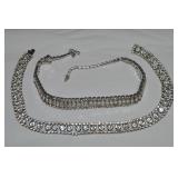 (2) Vtg Silvertone Rhinestone Necklaces