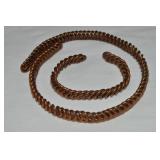 Vintage Copper Coiled Choker Necklace & Bracelet