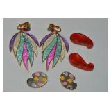 (3) Vtg Goldtone Clip Earring Pairs