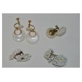 (4) Vtg Pairs Goldtone Screwback Earrings