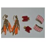 (3) Vtg Goldtone Clip Earring Pairs