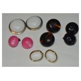 (5) Vtg Goldtone Clip Earring Pairs