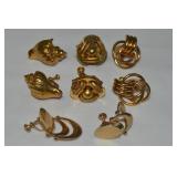 (4) Vtg Pairs Goldtone Screwback Earrings Miriam