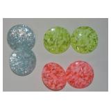 (3) Vtg Confetti Style Disc Clip Earring Pairs