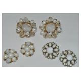 (3) Vtg Goldtone Clip Earring Pairs