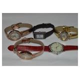 (5) Vtg Ladies Watches: Genere, White Diamonds