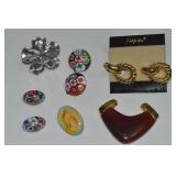 Vtg Misc Costume Jewelry w/ Murano Glass Clip