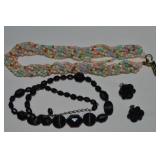 (2) Vtg Necklaces w/ Germany Clip Earrings
