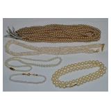 Vintage Faux Pearl Jewelry Lot w/ Button Clasp