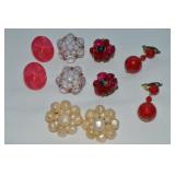 (5) Vtg Goldtone Clip Earring Prs: Germany