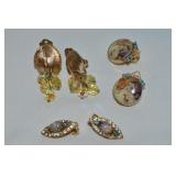 (3) Vtg Goldtone Clip Earring Pairs