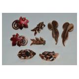 (4) Vtg Matisse Renoir Copper Clip Earring Prs
