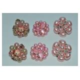 (3) Vtg Goldtone Clip Earring Prs: Japan