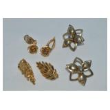 (3) Vtg Goldtone Clip Earring Prs Lewis Segal,