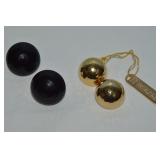 (2) Vtg Goldtone Clip Earring Prs: Dalsheim &