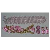 Vtg Pink Jewelry Lot w/ W Germany & Japan