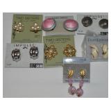 (7) Vtg Prs Carded Clip Earrings: DeRoma Venetian