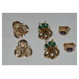 (3) Vtg Goldtone Clip Earring Pairs