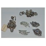 (3) Vtg Silvertone Clip Earring Pairs