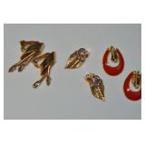 (3) Vtg Goldtone Clip Earring Pairs