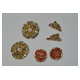 (3) Vtg Goldtone Clip Earring Pairs