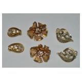 (3) Vtg Goldtone Clip Earring Pairs