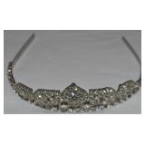 Vintage SIlvertone Rhinestone Adorned Tiara