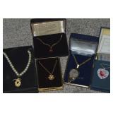 (5) Vtg/Contempo Pendant Necklaces w/ Bradford