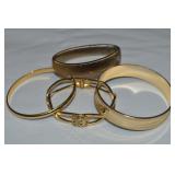 (4) Vtg Goldtone Bracelets: West Germany, Trifari