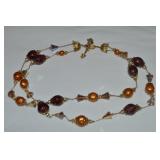 Vtg Vendome Goldtone 2 Row Beaded Necklace