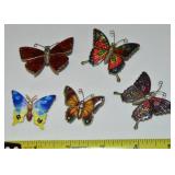 (5) Vintage Butterfly Motif Brooch Lot