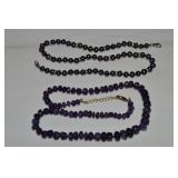 (2) Natural Amethyst & Danbury Mint Black Pearl