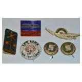 Vtg Pinback Lot: Lew Lehr. Wings of Mercy, Kennedy
