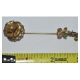 Vtg Miriam Haskell Goldtone Rose / Flower Pin