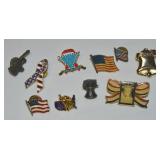 Vintage Lot of US Flags, Americana Themed Pins