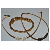 (3) Vtg Goldtone Monet Necklaces
