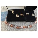 (2) Vtg Boxed Jewelry Pcs + Danbury Mint Beaded