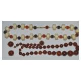(2) Vtg Necklaces w/ Hong Kong +Star Clip Earrings