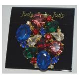 Vtg Judy Judy Judy Carded Multicolor Brooch 2.25"