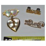 (3) Vtg/Antique Brooch Lot w/ New York Locket,