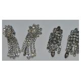 (2) Vtg Weiss Signed Rhinestone Clip Earring Prs