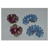 (2) Vtg Silvertone Clip Earring Prs Alice Caviness