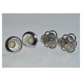 (2) Vtg Silvertone Clip Earring Prs: Trifari &