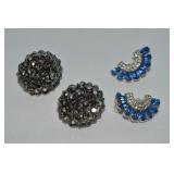 (2) Vtg Silvertone Clip Earring Prs: Weiss &