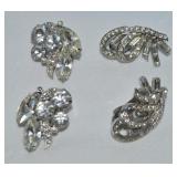 (2) Vtg Eisenberg Ice / Bellini Rhinestone Clip